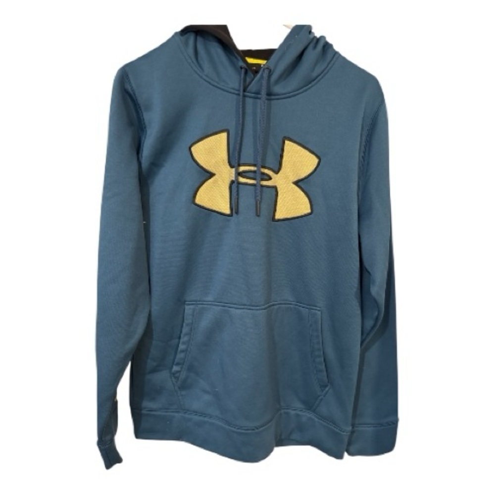 Under Armour Men's Teal Hoodie with Gold Emblem. Size M. - Picture 2 of 6